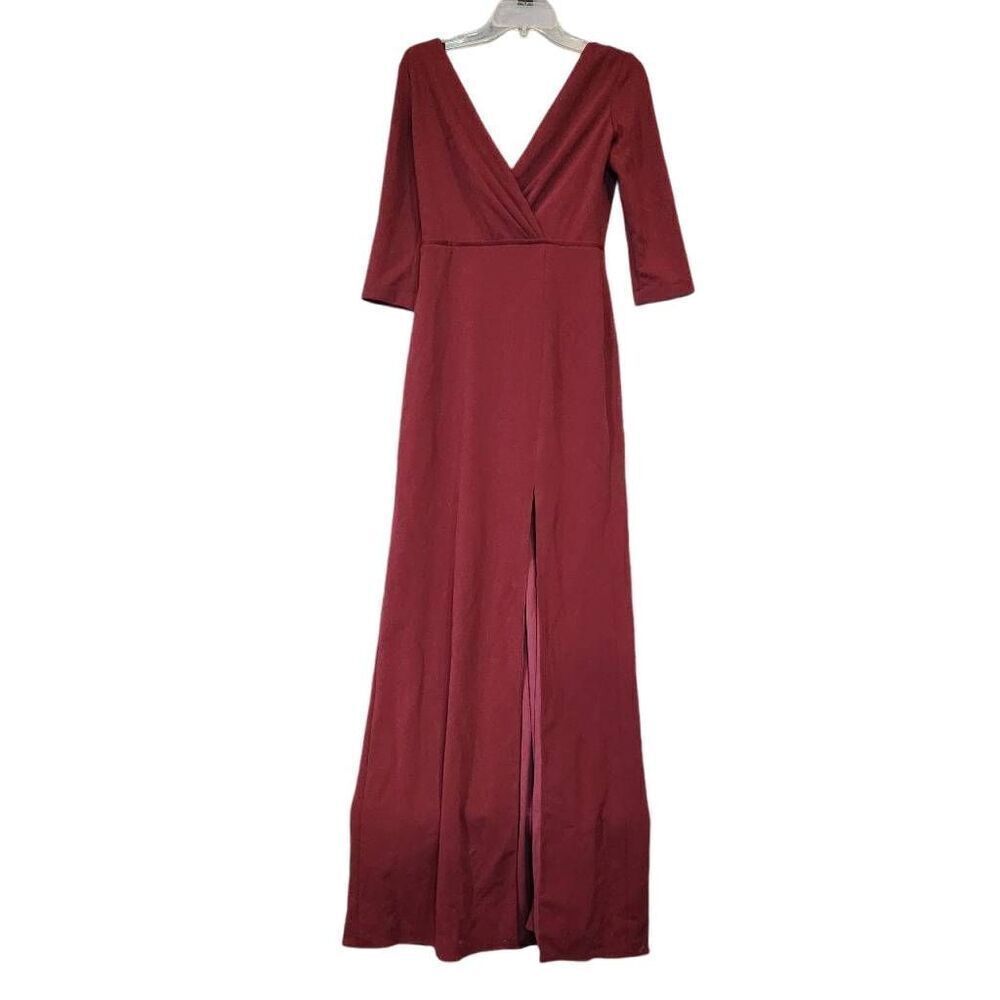 Women's After‎ Six Burgundy V-Neck Maxi Dress Size XS